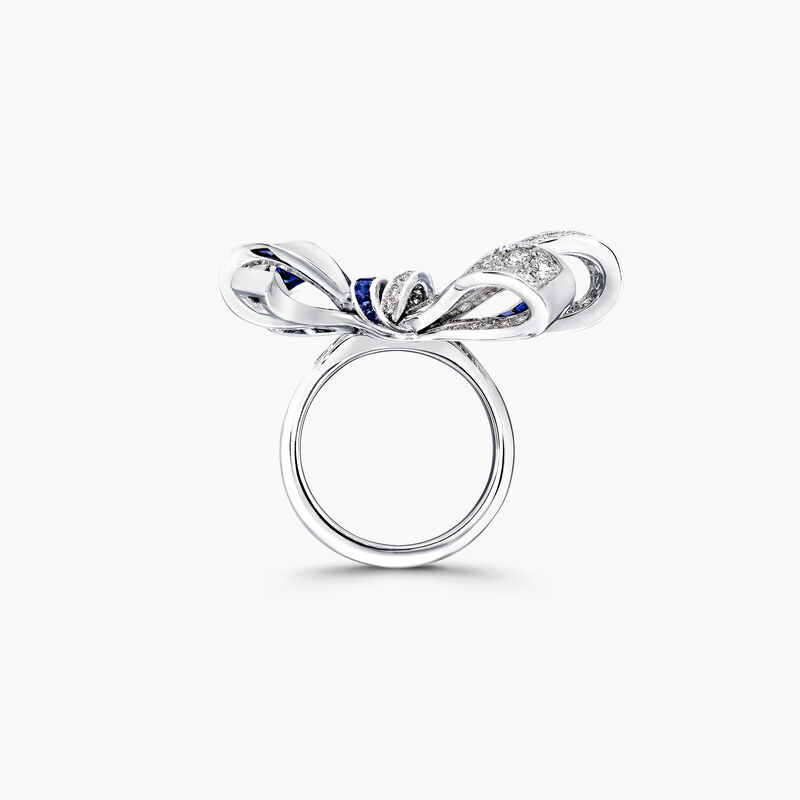 Tilda's Bow Double Knot Sapphire and Diamond Ring