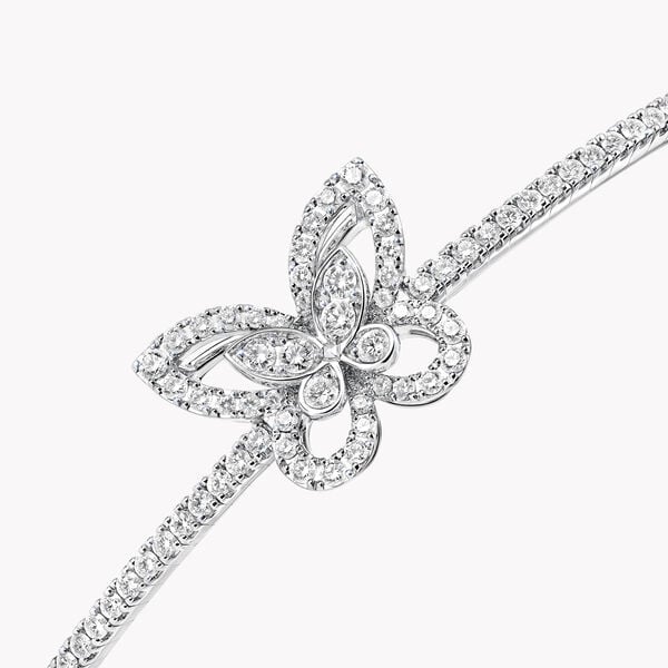 Bracelet rigide en diamants Butterfly Silhouette, , hi-res