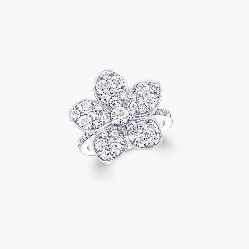 Wild Flower Large Pav&eacute; Diamond Ring