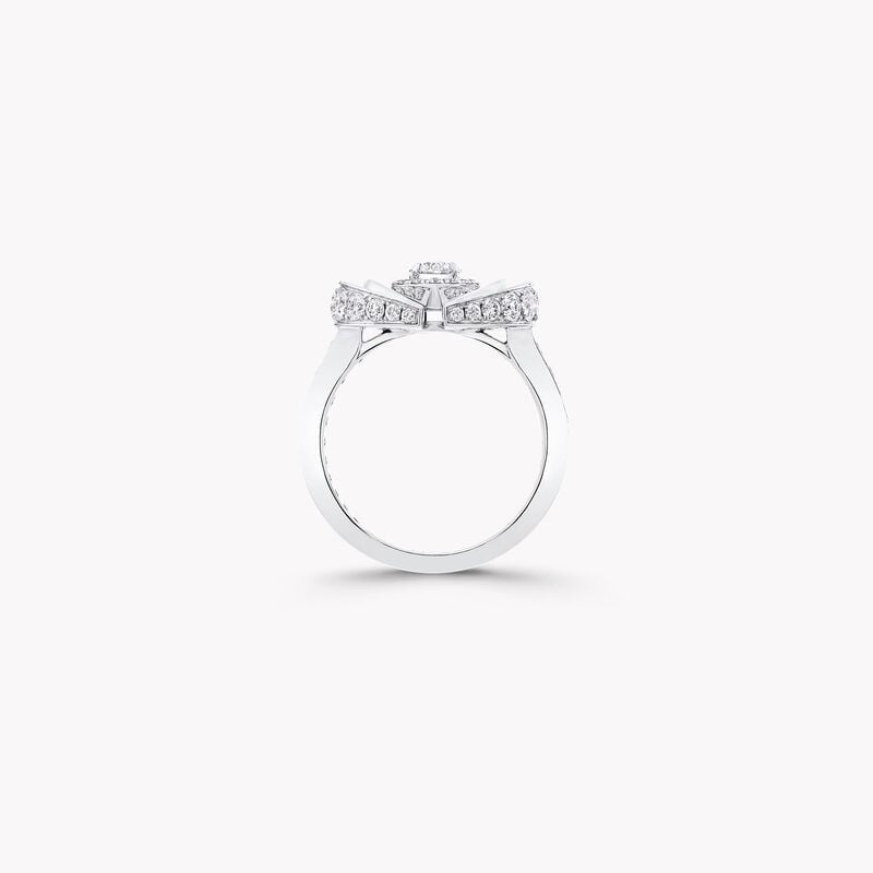 Night Moon Round and Baguette Cut Diamond Ring