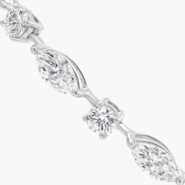 Round and Marquise Cut Diamond Bracelet, , hi-res