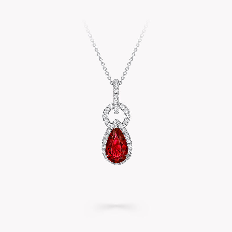 Icon 8梨形紅寶石和鑽石吊墜