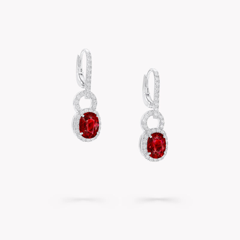 Icon 8 Oval Ruby and Diamond Earrings