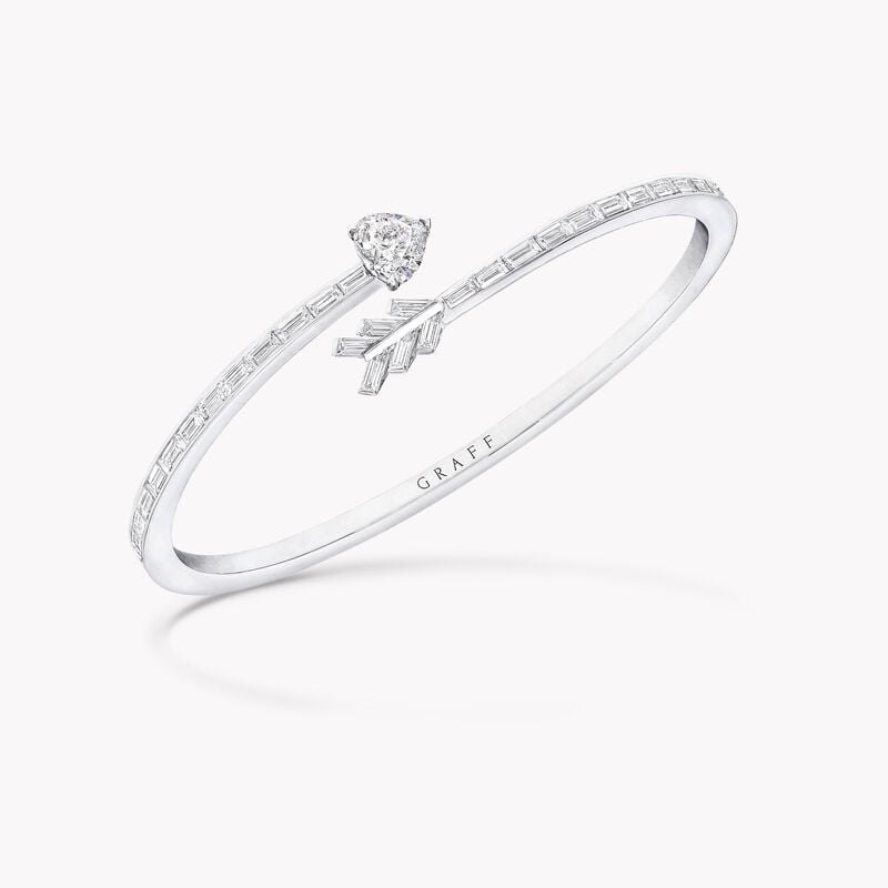 Bracelet rigide en diamants Duet en forme de flèche à enrouler autour du poignet