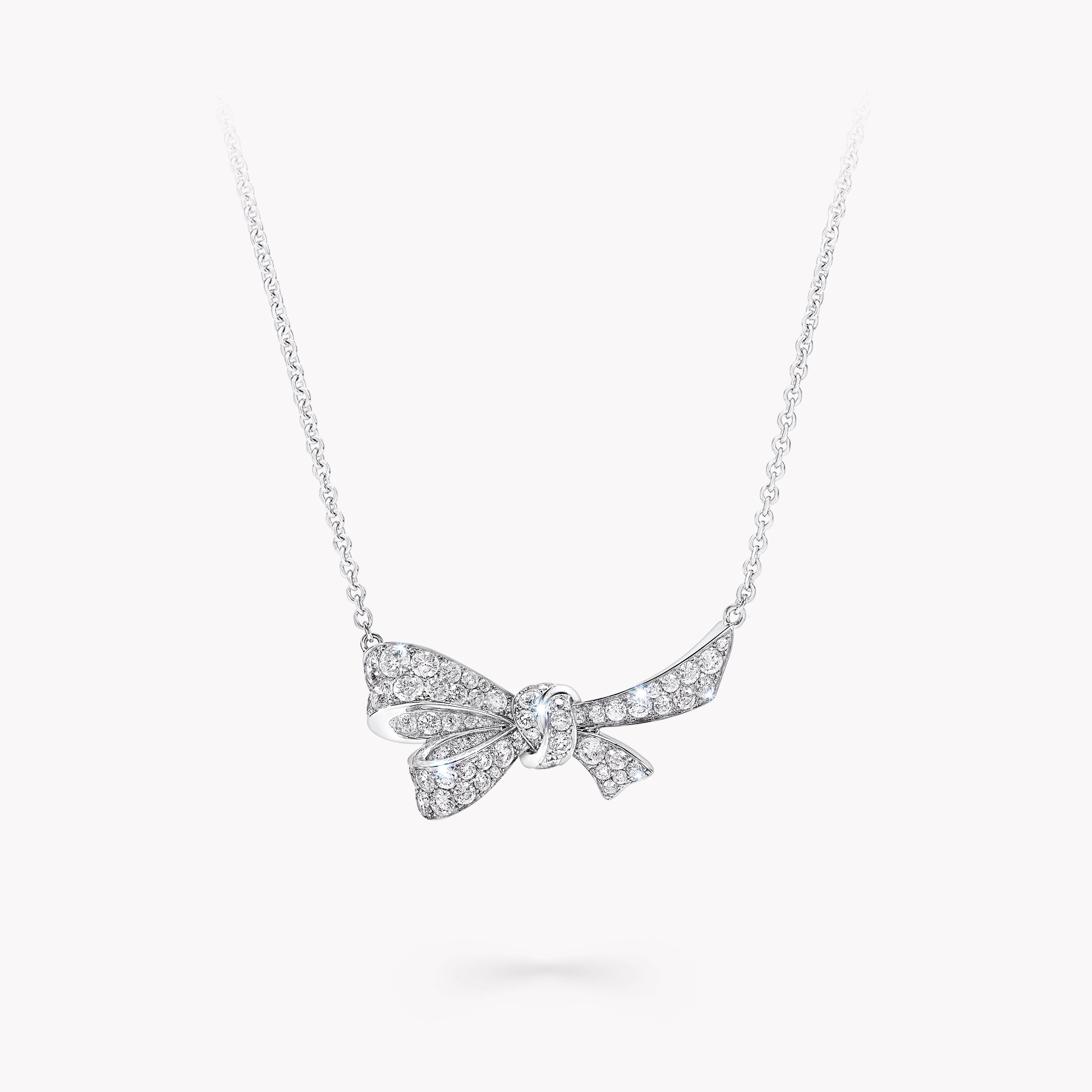 グラフ Tilda's Bow ダイヤモンド リボンネックレス ホワイトゴールド ティルダズ ボウ ダイヤモンド ペンダント, ホワイトゴールド - Graff