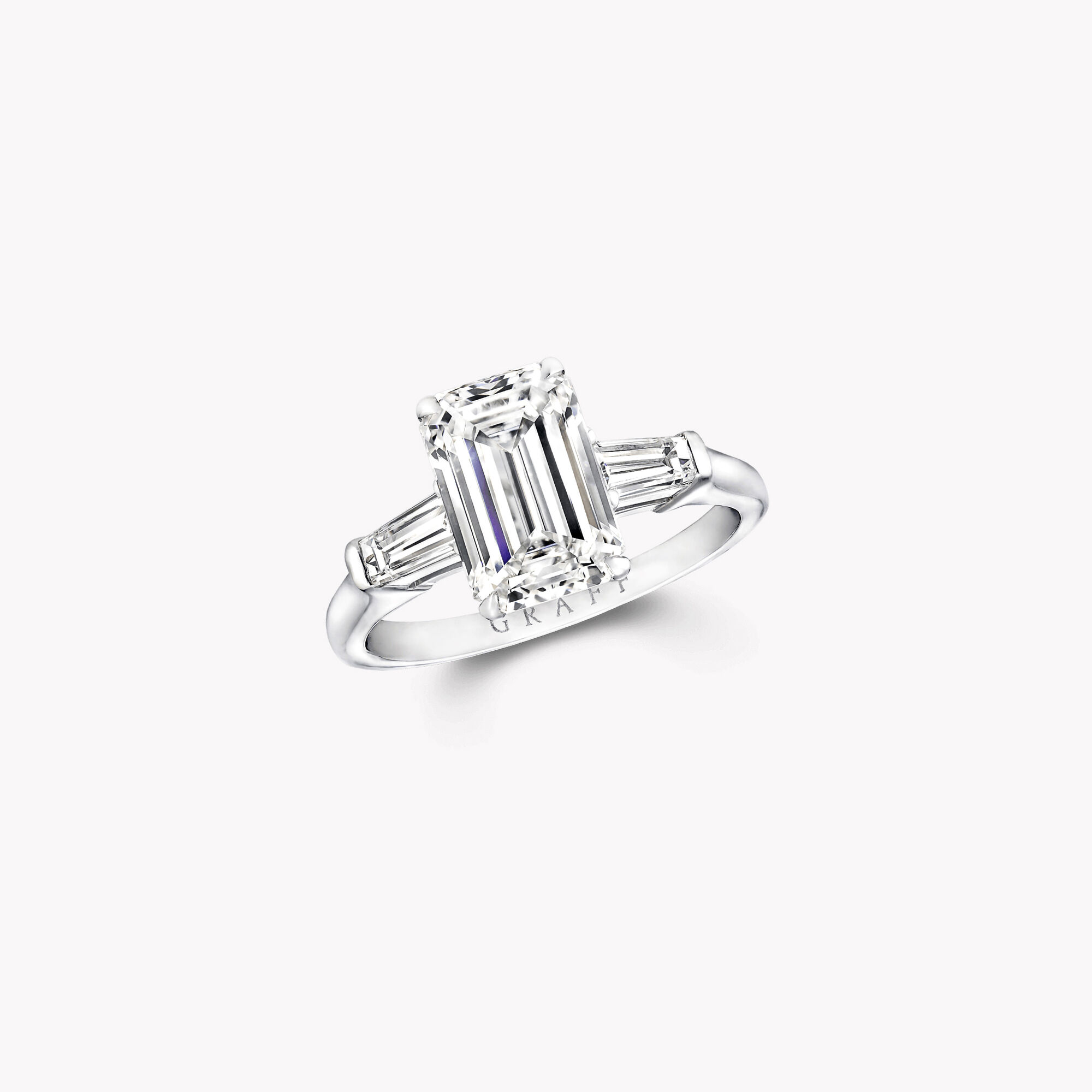 Emerald Cut Diamond Engagement Ring, Platinum | Graff