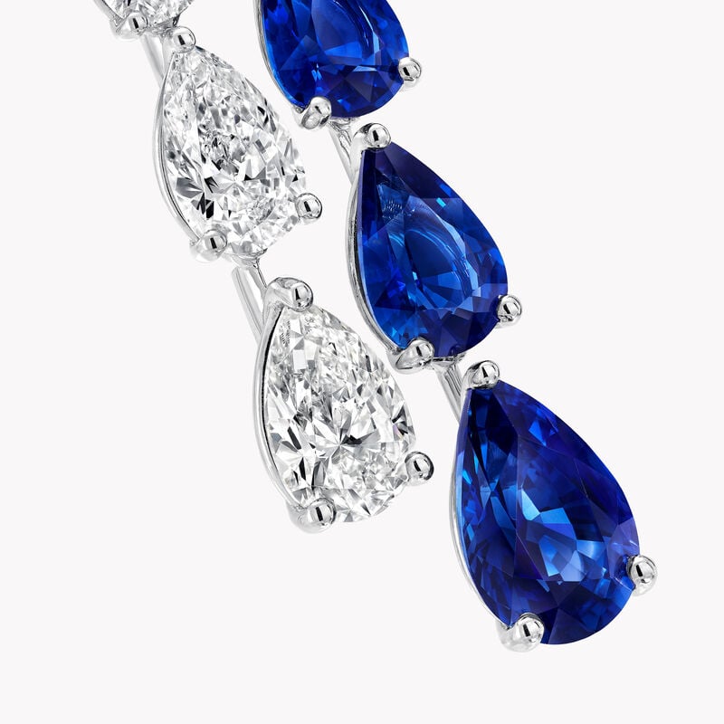 Pear Shape Sapphire and Diamond Earrings
