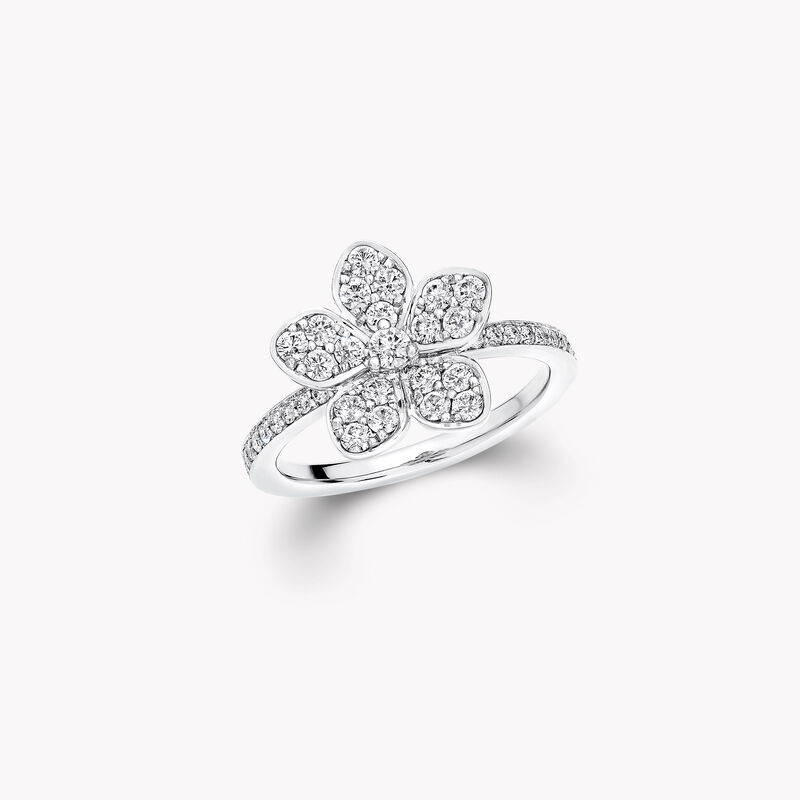 Wild Flower Pav&eacute; Diamond Ring