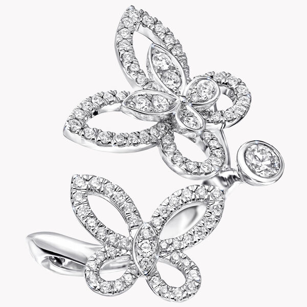 Multi Butterfly Silhouette Diamond Ring, , hi-res