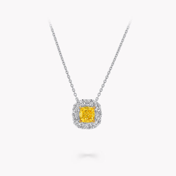 Icon Cushion Cut Yellow Diamond Pendant, , hi-res