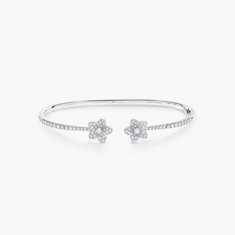 Wild Flower Open Pav&eacute; Diamond Bangle