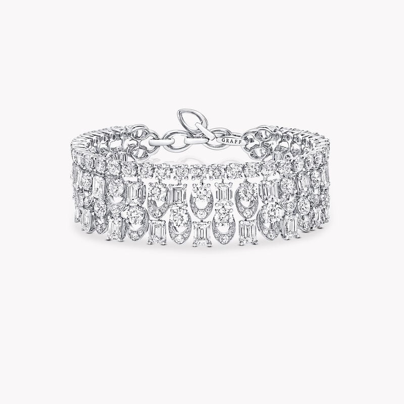 Bracelet en diamants haute joaillerie motif Portail Graff