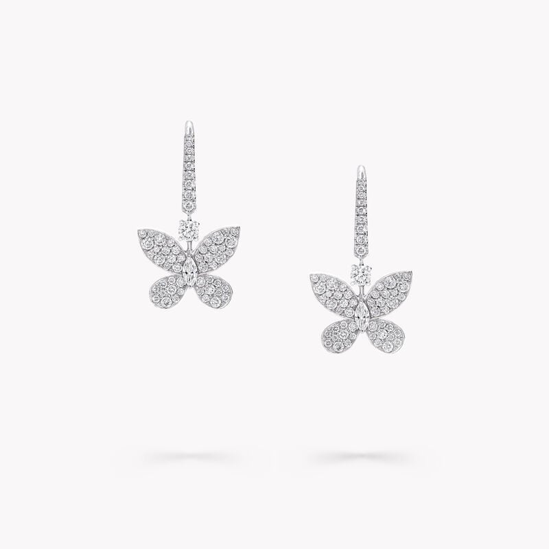 Pavé Butterfly Mini Diamond Drop Earrings