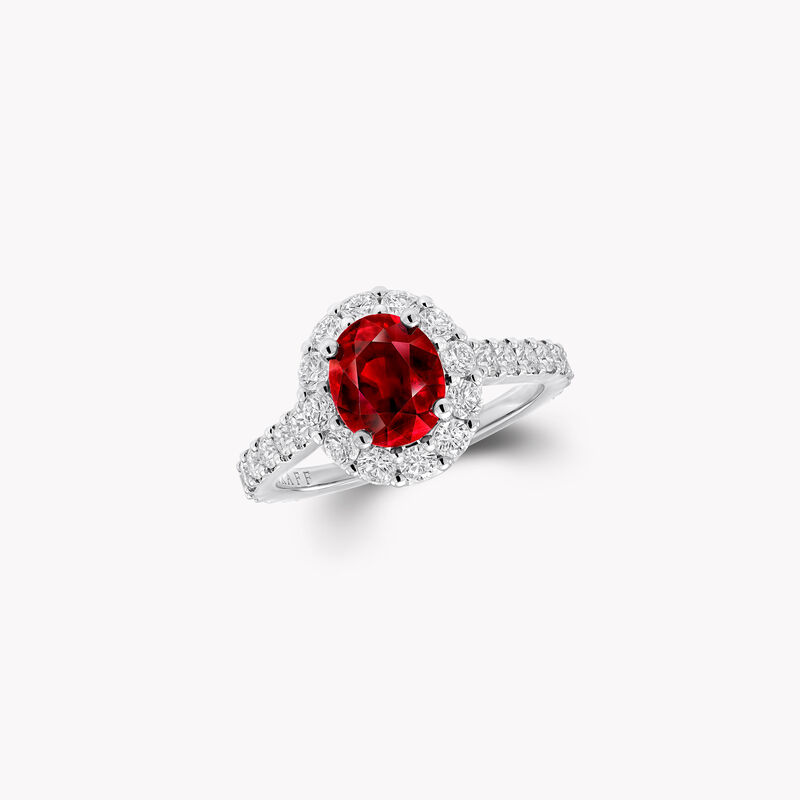 Icon Oval Ruby and Diamond Engagement Ring