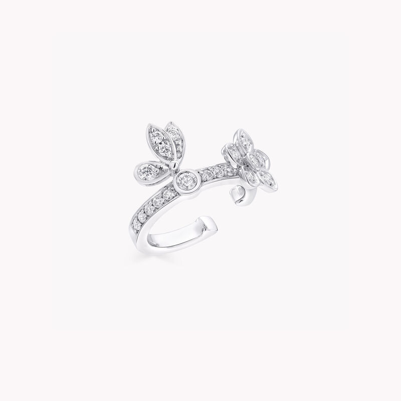 Butterfly and Flower Diamond Ear Cuff