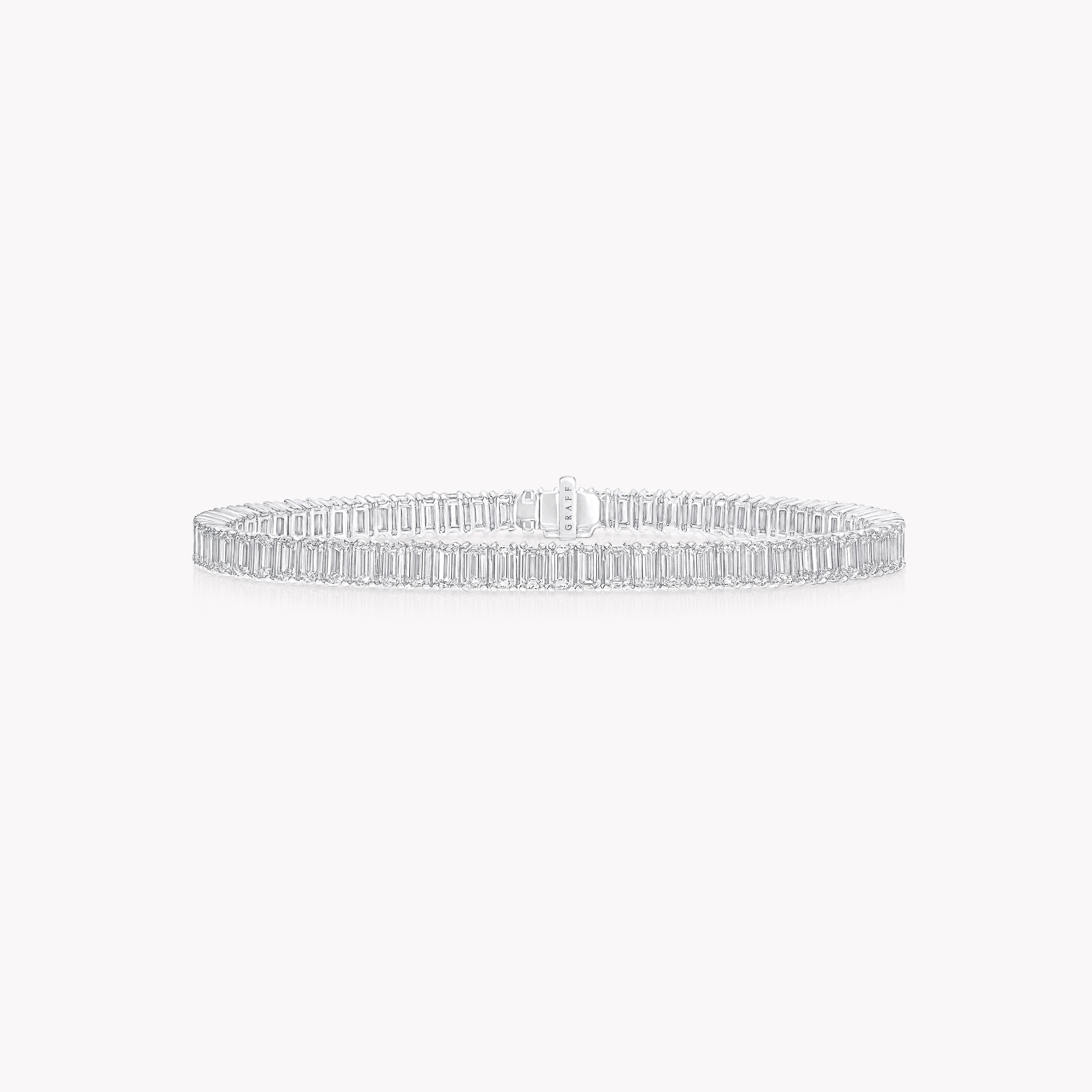 エメラルドカット ダイヤモンド ラインブレスレット, White Gold - Graff