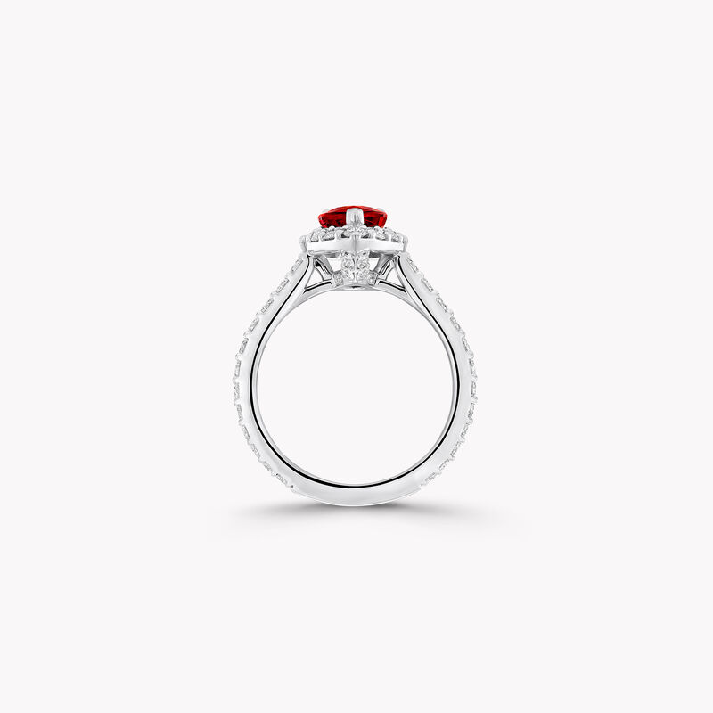 Icon Pear Shape Ruby and Diamond Engagement Ring