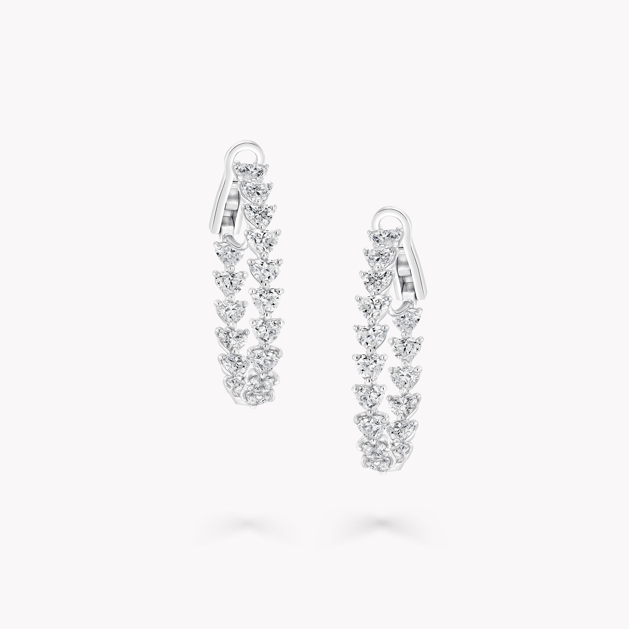 Heart Shape Diamond Hoop Earrings — RGE646