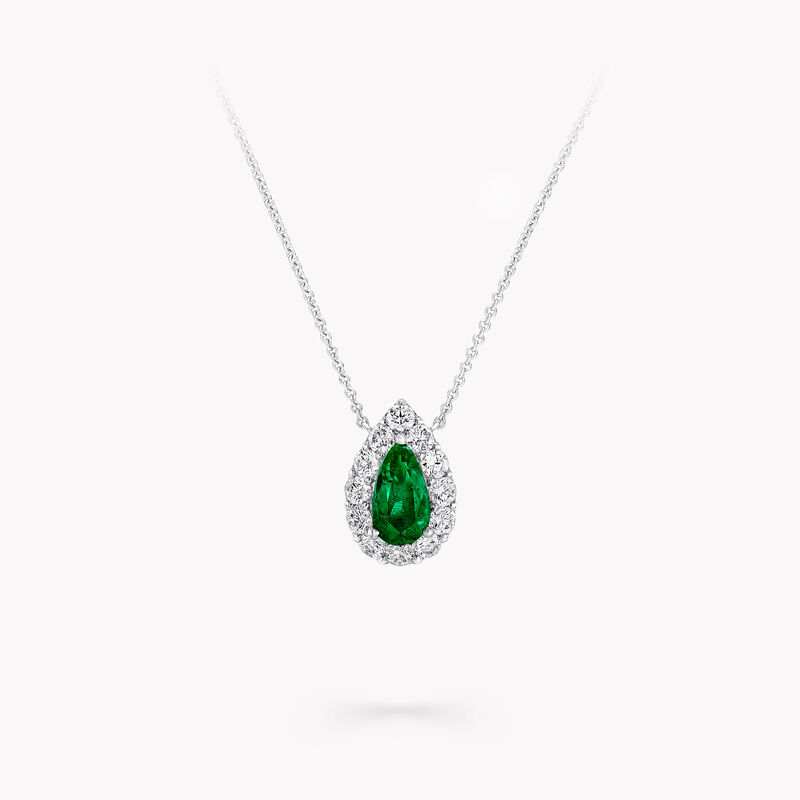 Icon梨形祖母綠和鑽石吊墜