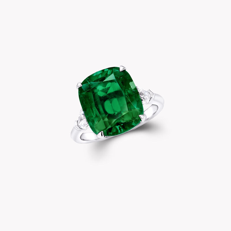 枕形切割祖母綠高級珠寶戒指, , hi-res