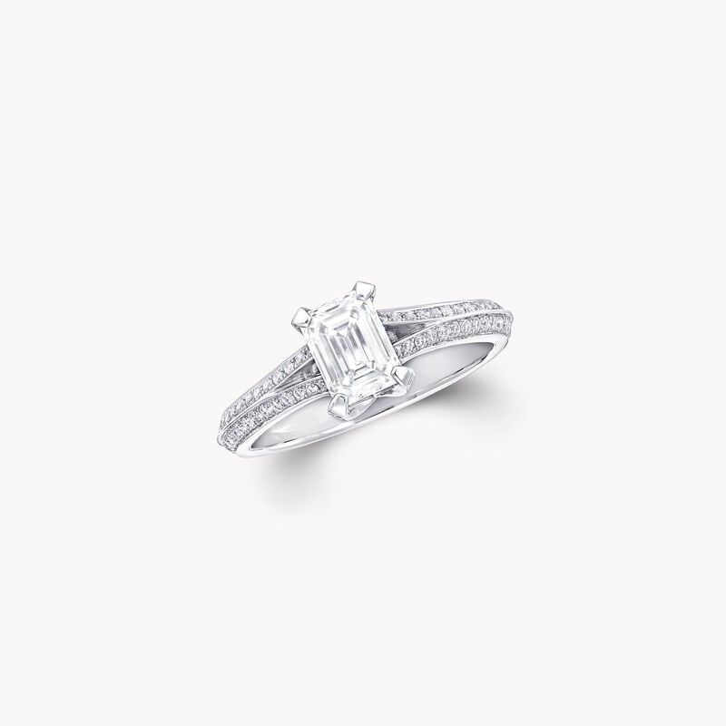Legacy祖母綠形切割鑽石訂婚戒指