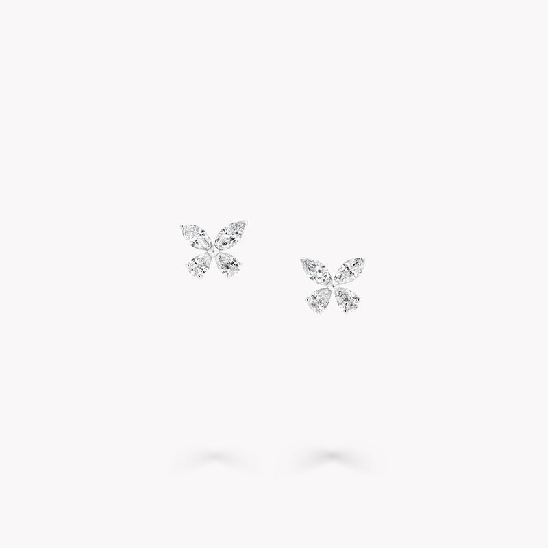 Classic Butterfly Diamond Petite Stud Earrings, , hi-res