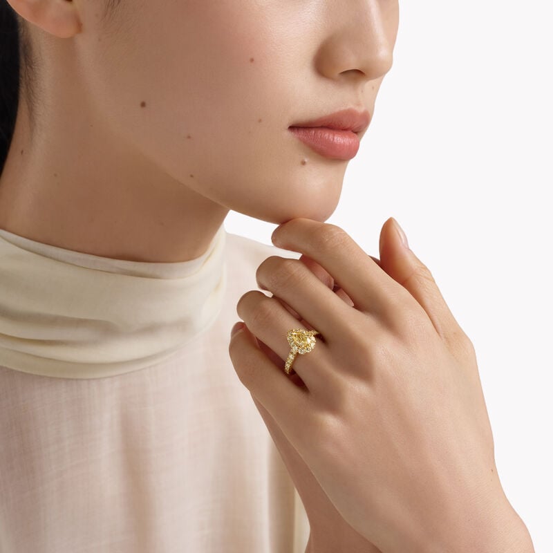 Icon Pear Cut Yellow Diamond Engagement Ring