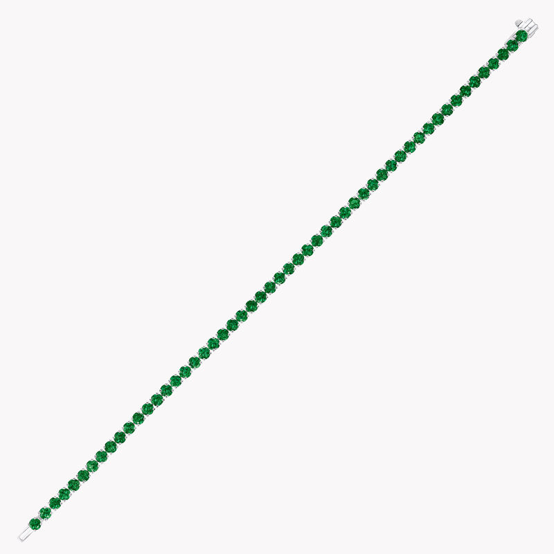 Round Emerald Line Bracelet