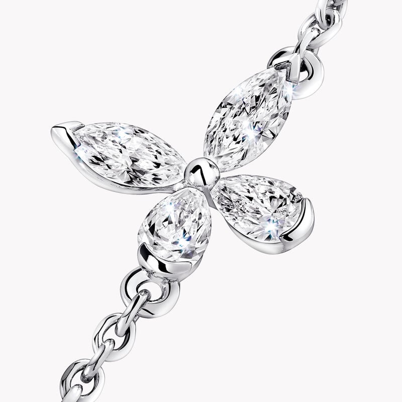 Petit collier en diamants taille poire et marquise Butterfly