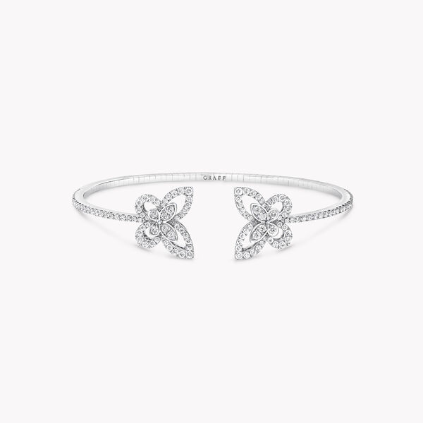 Double Butterfly Silhouette Diamond Bangle, , hi-res