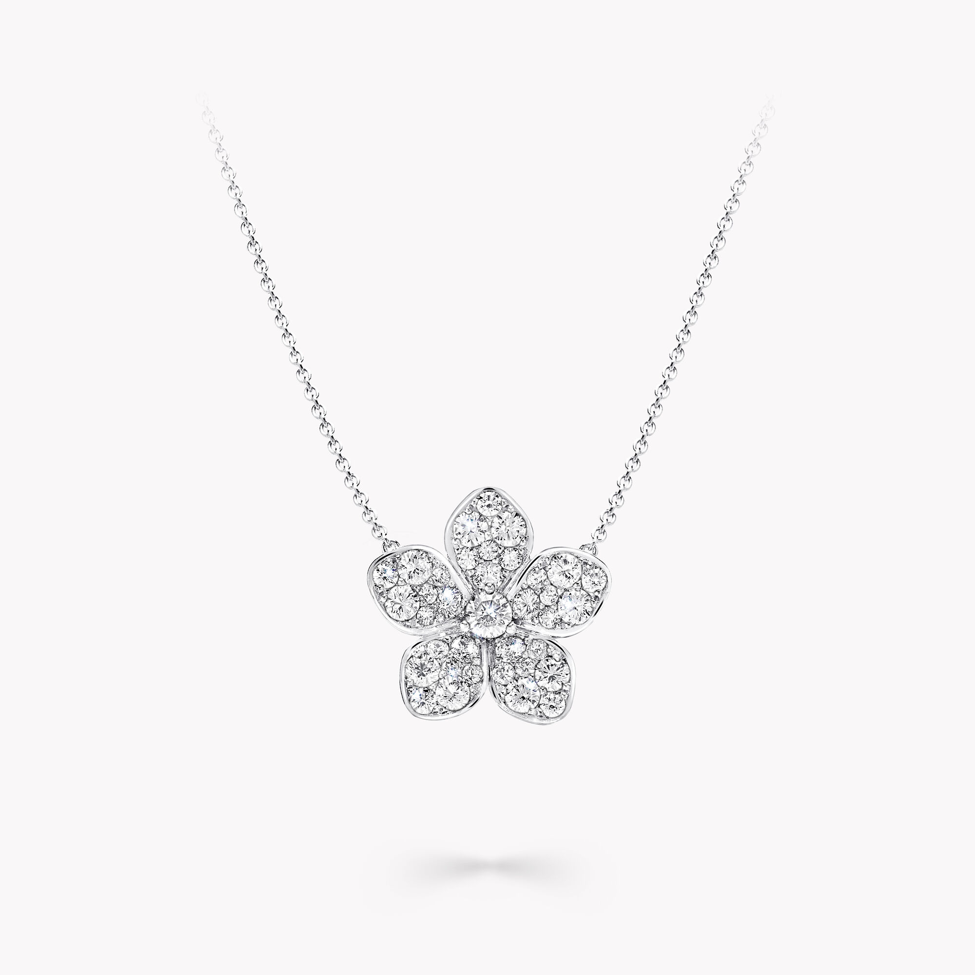 Pendentif en diamants taille pavé majestueux Wild Flower, or blanc - Graff