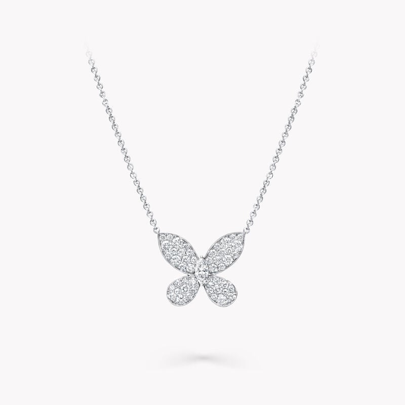 Pavé Butterfly Diamond Small Pendant, , hi-res
