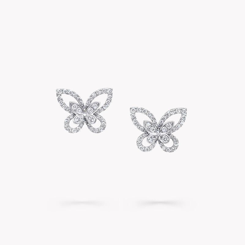 Butterfly Silhouette Diamond Mini Stud Earrings