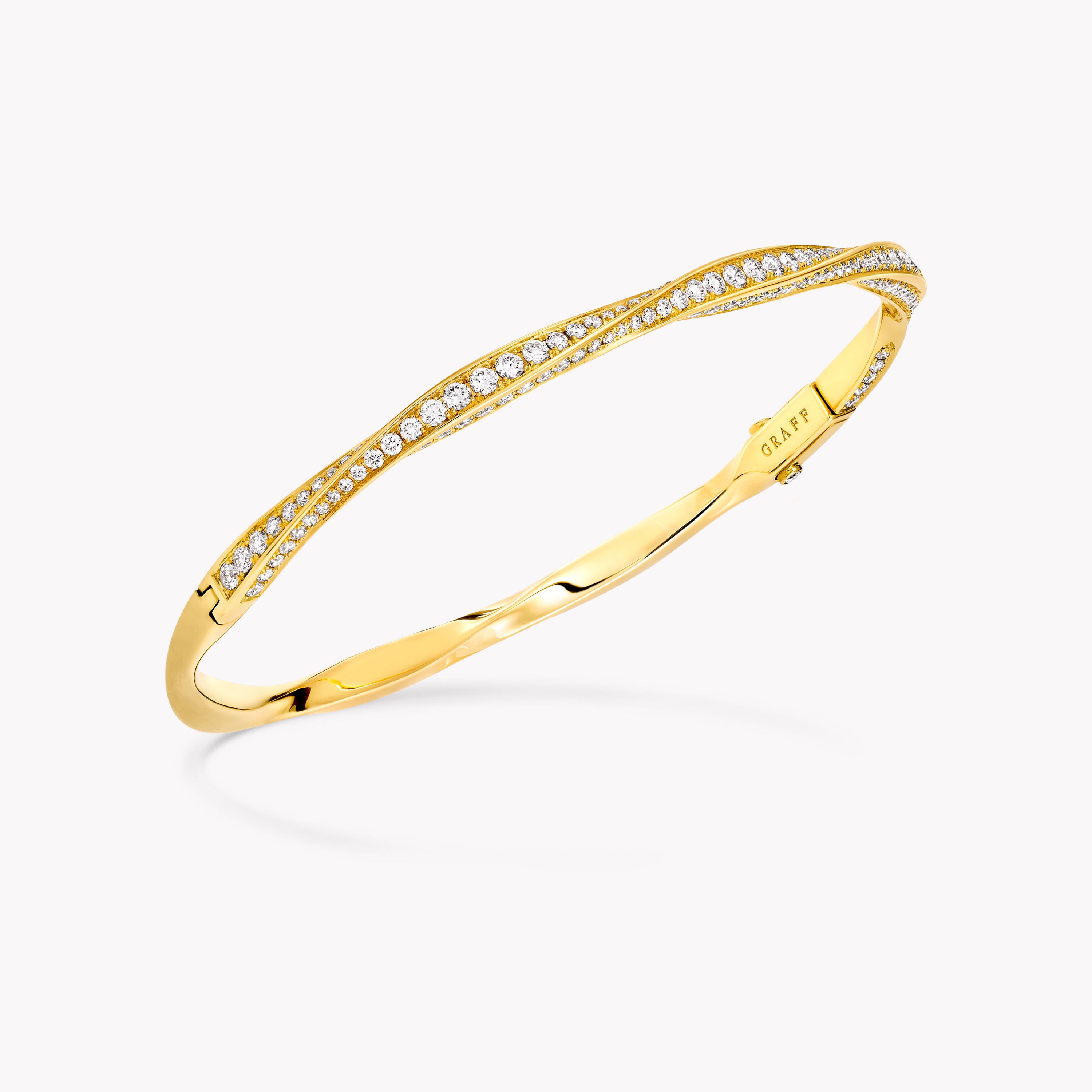 Spiral Pavé Diamond Bangle, yellow gold - Graff