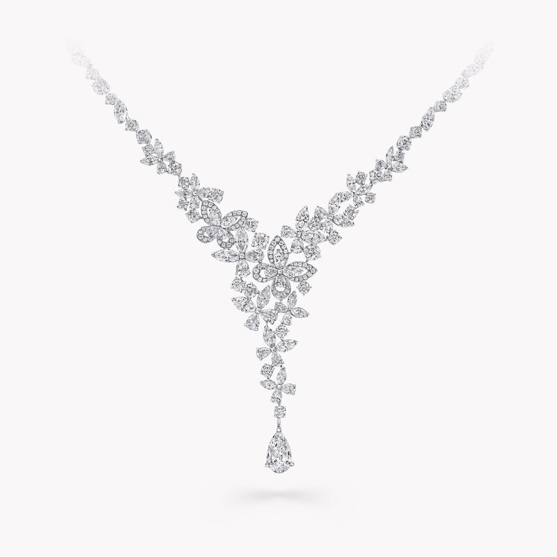 Classic Butterfly Diamond Drop Necklace