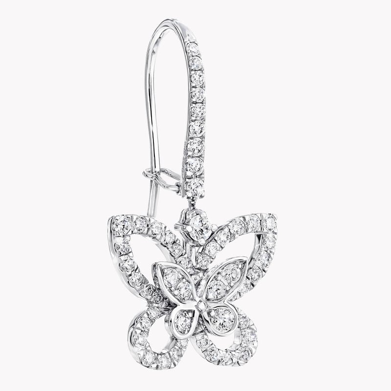 Butterfly Silhouette Diamond Drop Earrings