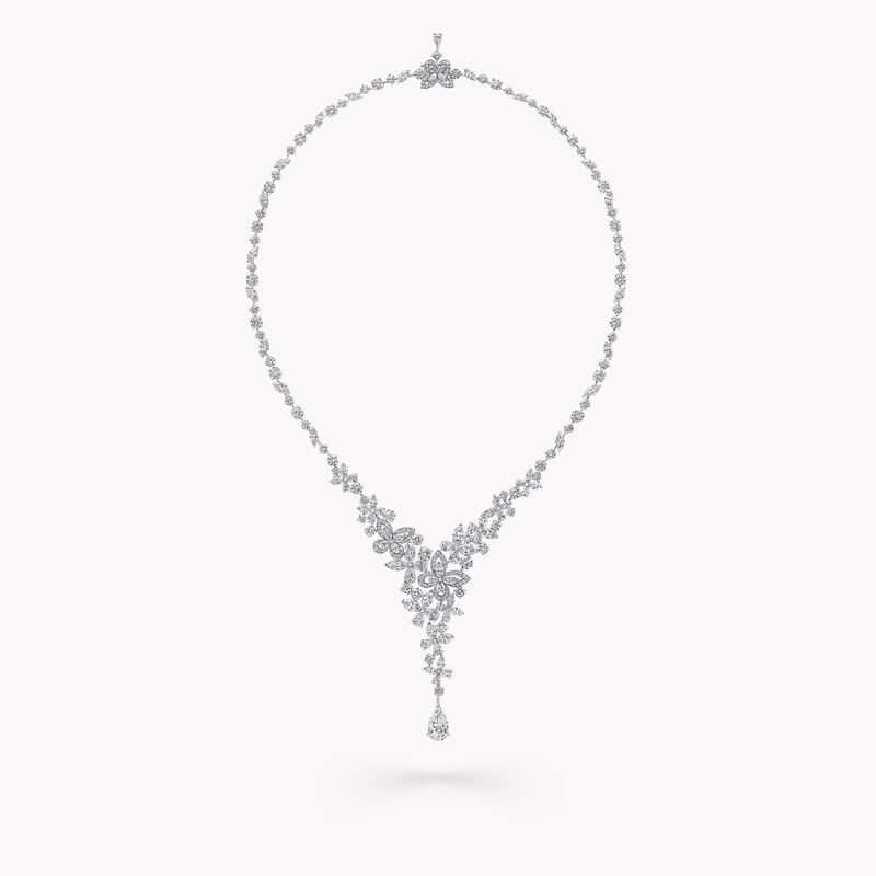 Classic Butterfly Diamond Drop Necklace