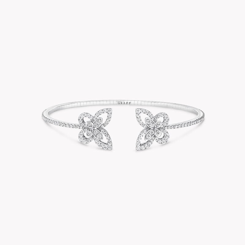 Double Butterfly Silhouette Diamond Bangle