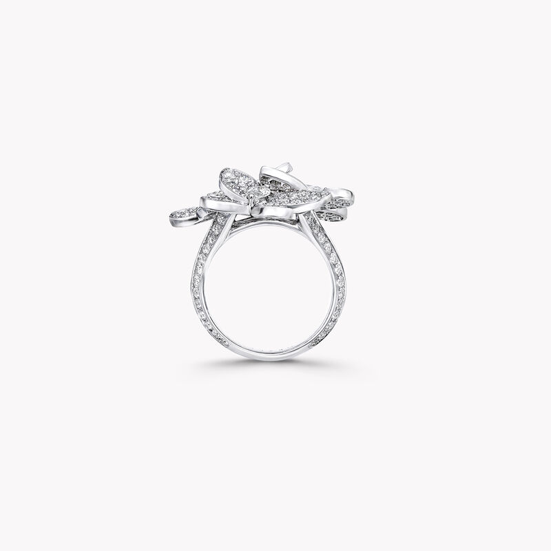 Triple Pav&eacute; Butterfly Diamond Small Ring