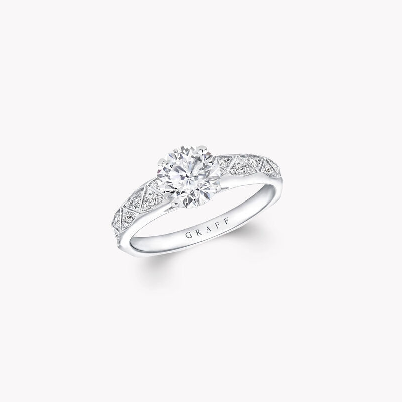 Laurence Graff Signature Round Diamond Engagement Ring, , hi-res