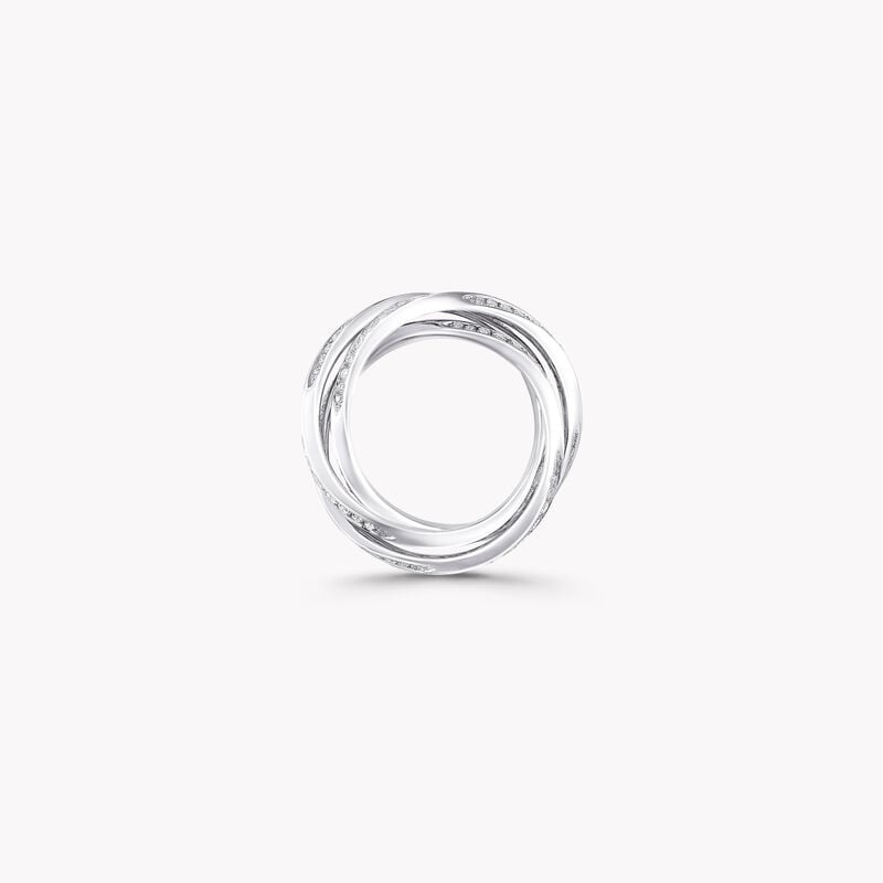 Triple Spiral Pav&eacute; Diamond Ring