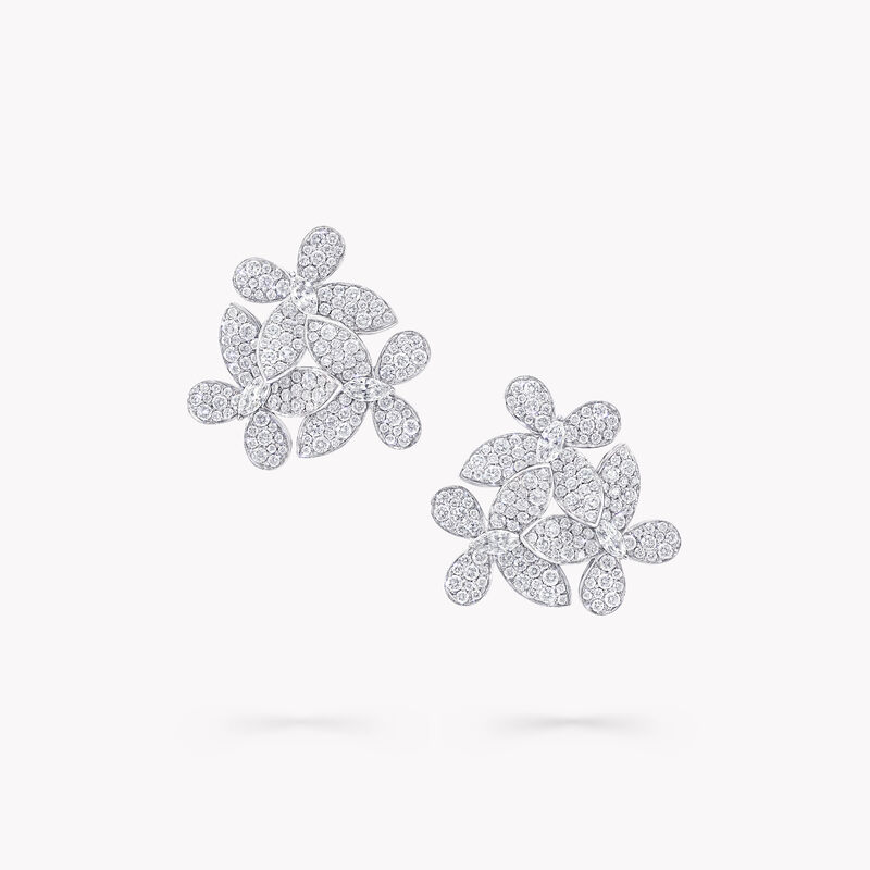 Triple Pav&eacute; Butterfly Diamond Earrings