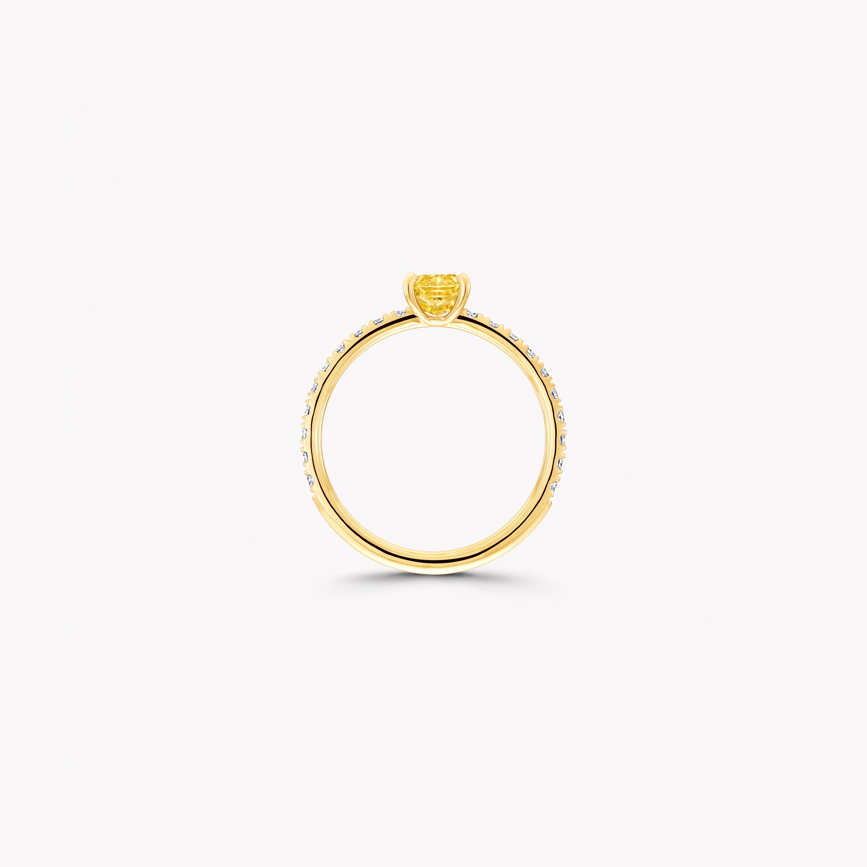 フーフー ラディアントカット イエローダイヤモンド リング, - Graff