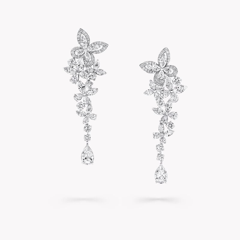 Classic Butterfly Diamond Drop Earrings