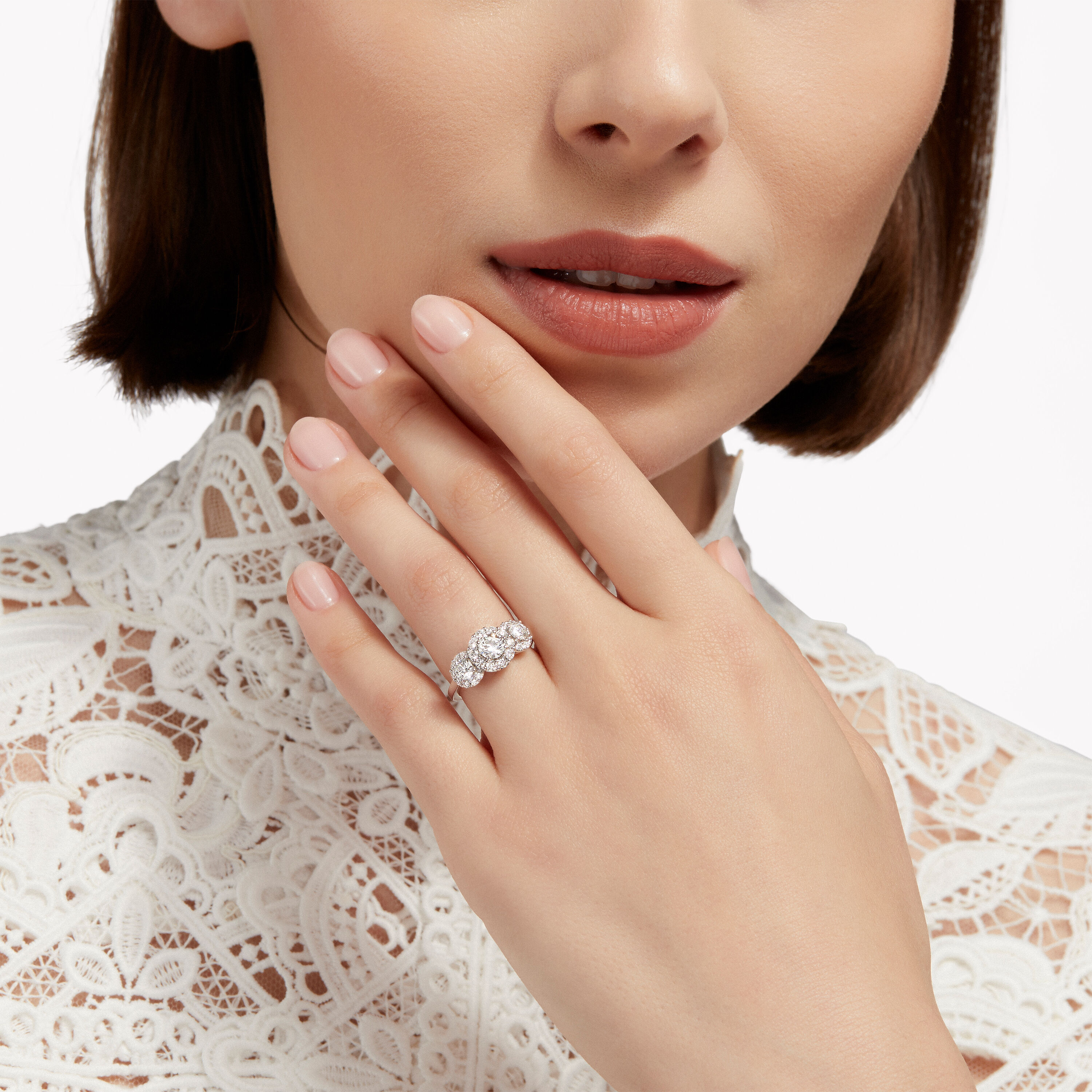 HARRY WINSTON ダイヤスリーストーン バンドリング - リング HARRY WINSTON ダイヤスリーストーン バンドリング - リング