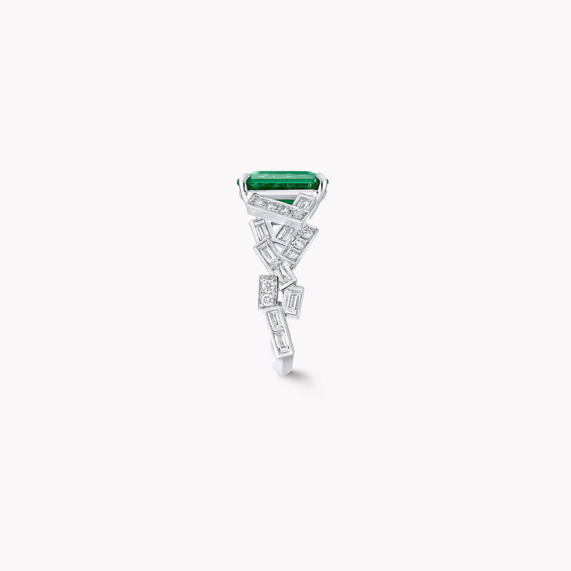 Threads Emerald and Diamond Ring, , hi-res