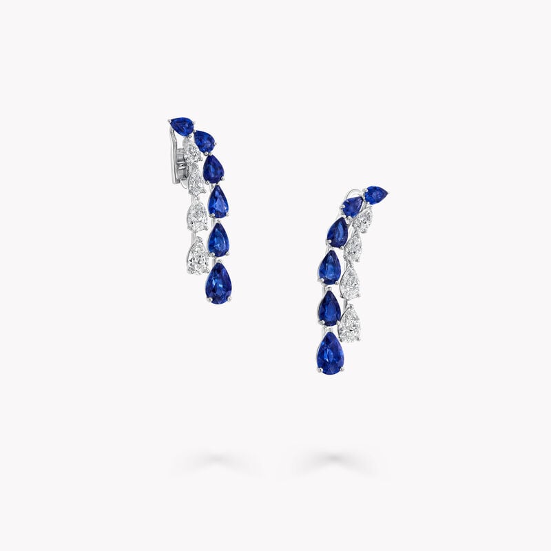 Pear Shape Sapphire and Diamond Earrings
