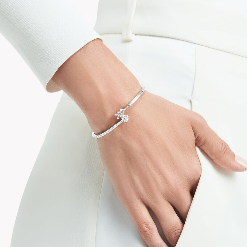 Duet Arrow Wraparound Diamond Bangle