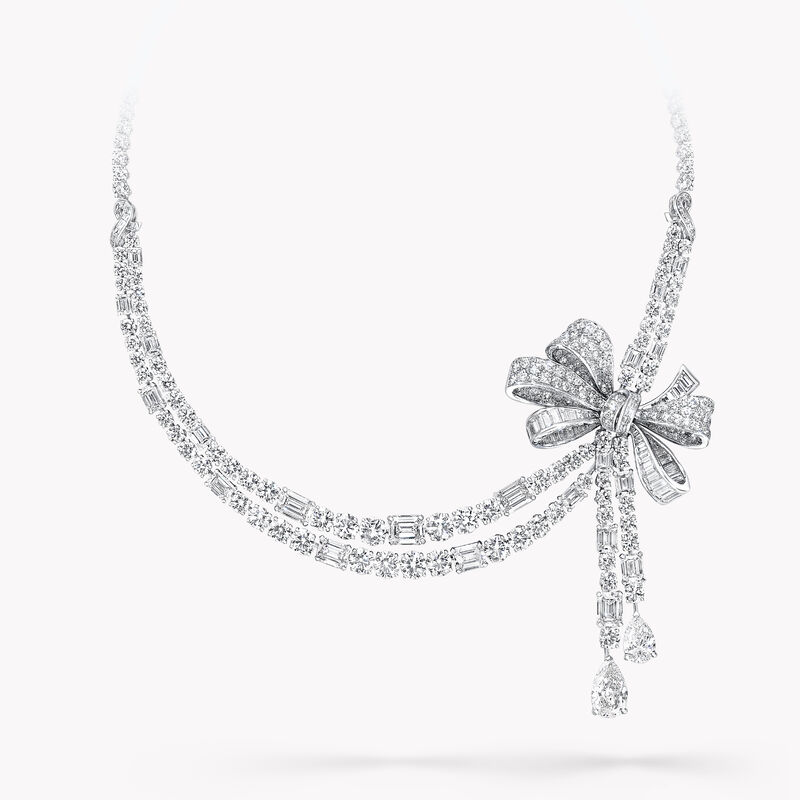 Tilda's Bow Multi Shape Diamond High Jewellery Necklace, , hi-res