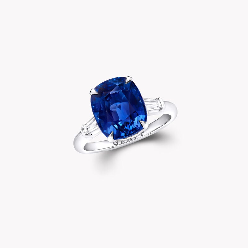 枕形切割藍寶石高級珠寶戒指, , hi-res